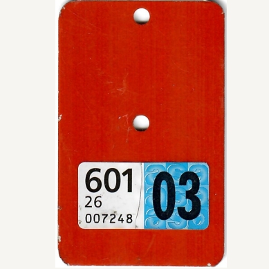 Definitives Design der Schweizer Velovignette ab 1990.