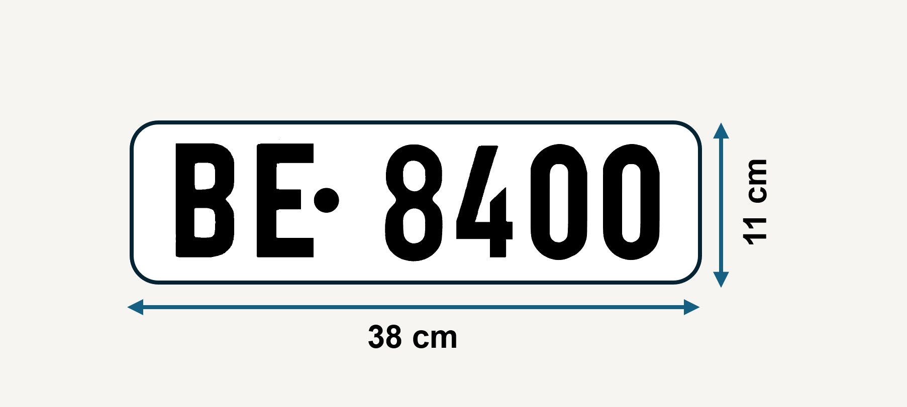 Berner wappenloses Langformat von 1958 mit Massangaben, als vorderes Kontrollschild.