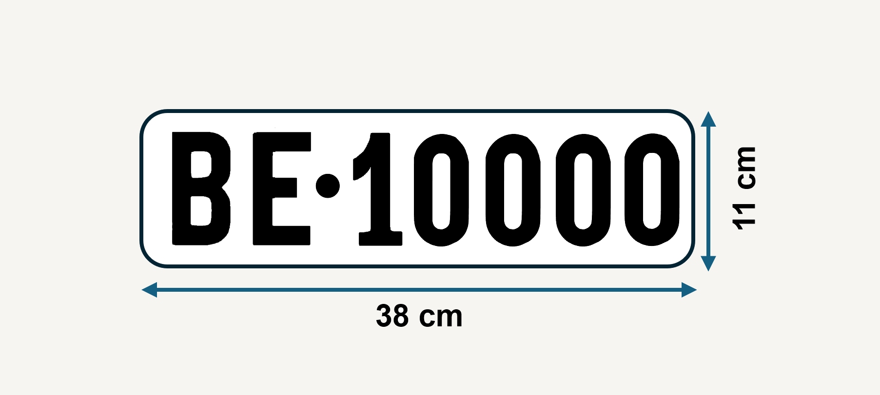 Vorderes Berner Kontrollschild ab 1933 im Langformat mit den Abmessungen 38 mal 11 Zentimeter.